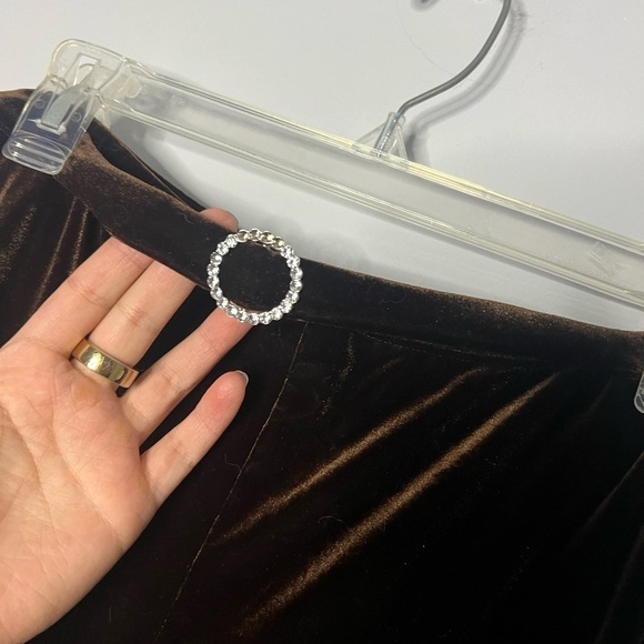 Vintage Maria Gabrielle Velour Bling Studded O Belted Wide Leg Flare Pants Large - Picture 2 of 6